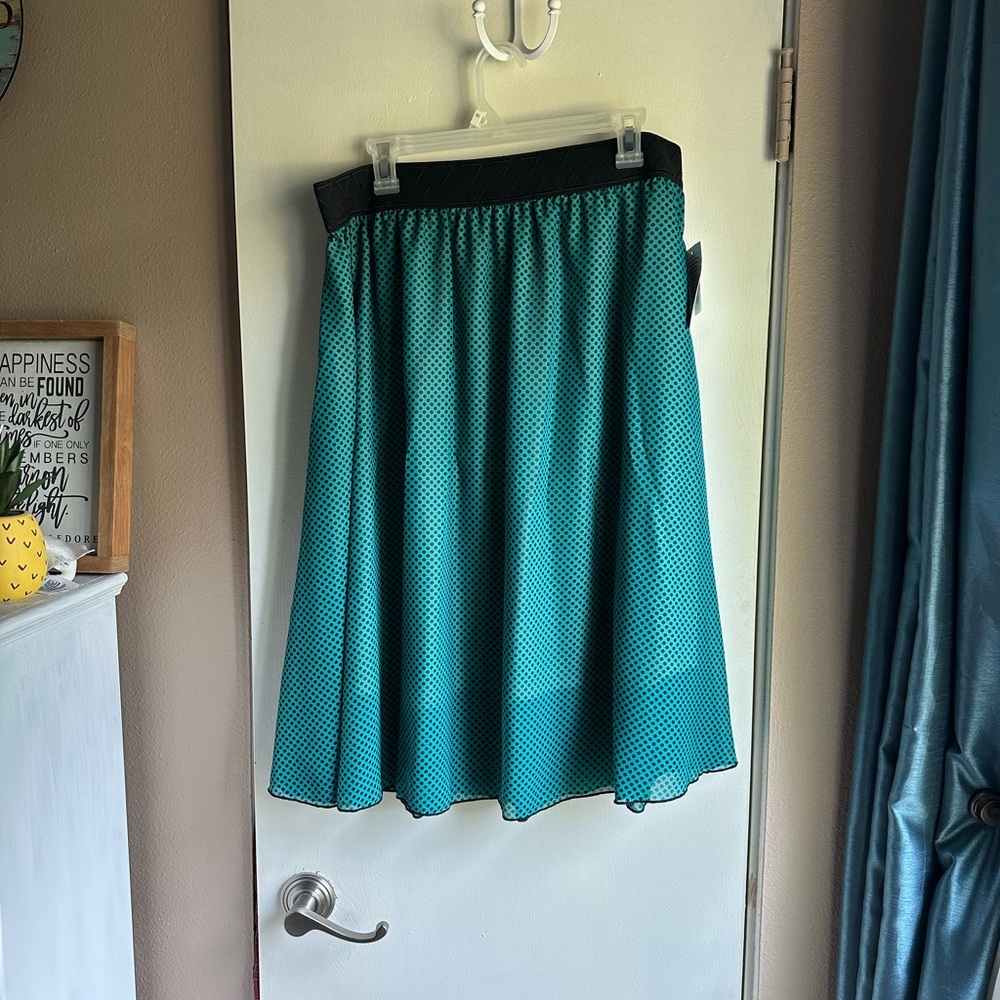Elegant Teal Polka Dot Skirt